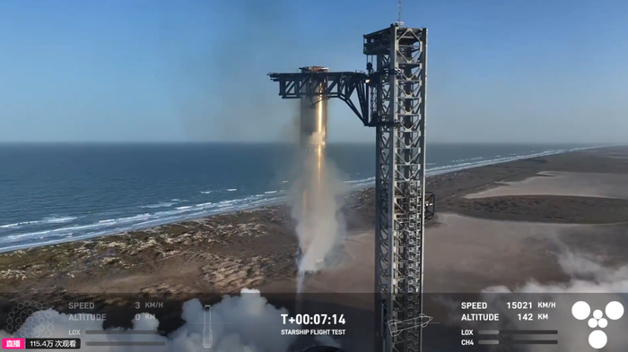 图 | 成功捕捉超重推进器（来源：SpaceX）