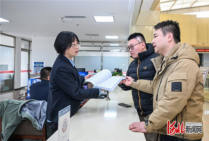 2月27日，怀来县政务服务中心工作人员为办事群众讲解项目审批办理程序。河北日报记者耿辉 摄