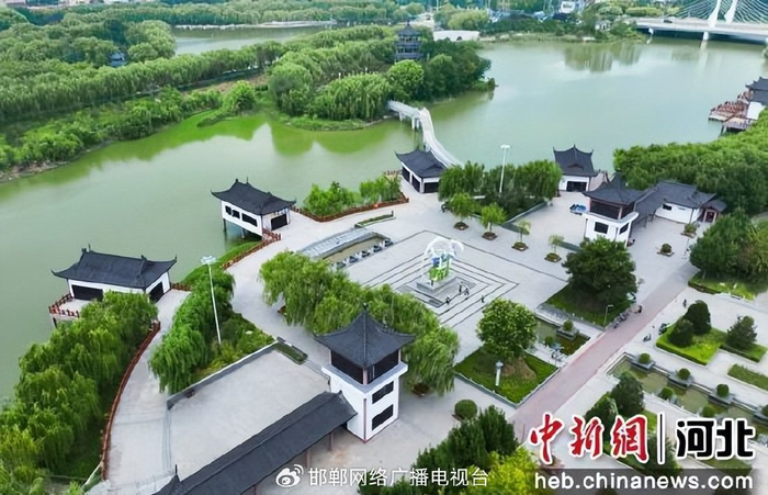图为航拍广平县“古八景”之一鹅浦秋声。 武小凯 摄