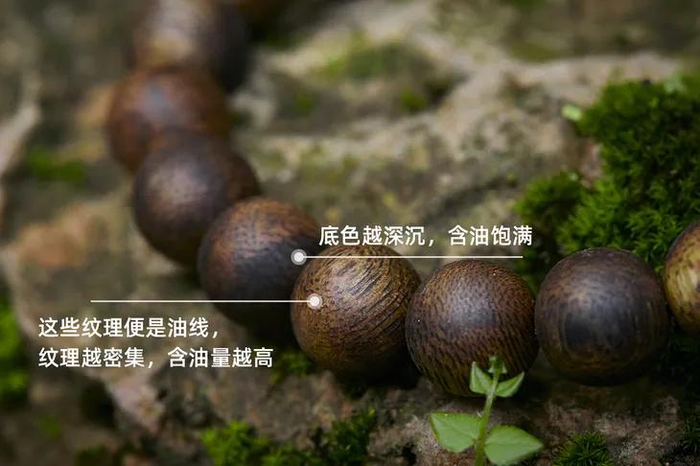 ▲青洲出品的绿奇楠手串。
