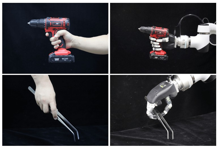 图5. 人类使用工具VS灵巧手使用工具