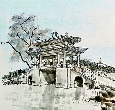 　　位于北京市颐和园昆明湖西堤的豳风桥，在清漪园时期称为桑苎桥，清咸丰时改为今名。豳风之名取自我国第一部诗歌总集《诗经》中反映古代劳动人民农业生活的作品——《豳风》。其桥亭为长方形，重檐四坡顶，是一座屋桥。新旧两桥名都与农业有关，寓意农家的辛勤耕作。