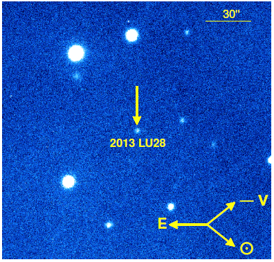 ▲ 丽江 2.4 米望远镜的 2013 LU28 观测图像