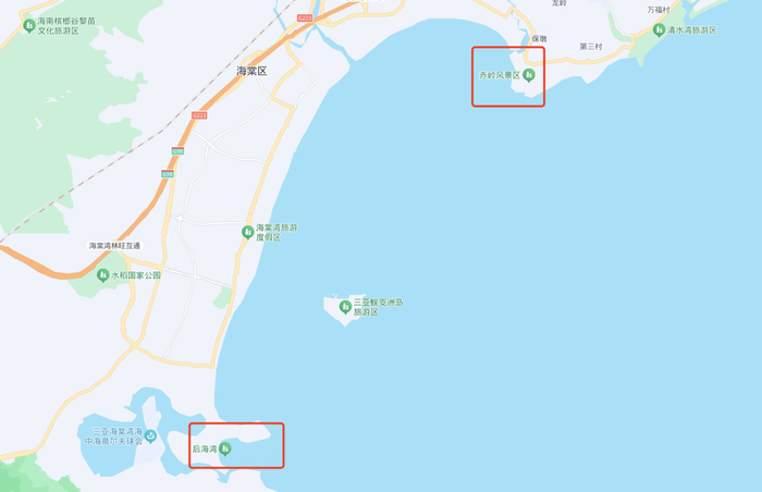 △小孩出发地点与获救地点（地图截图）