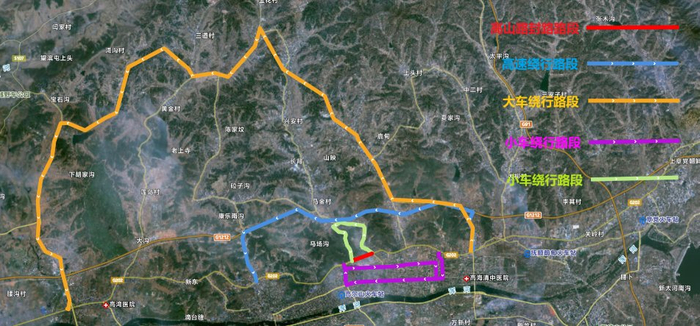 车辆绕行路线示意图
