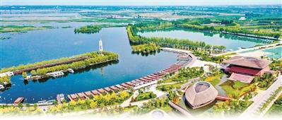 俯瞰雄安新区白洋淀码头。雄安新区宣传网信局供图