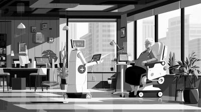     智能机器人在养老院进行护理。光明图片/视觉中国