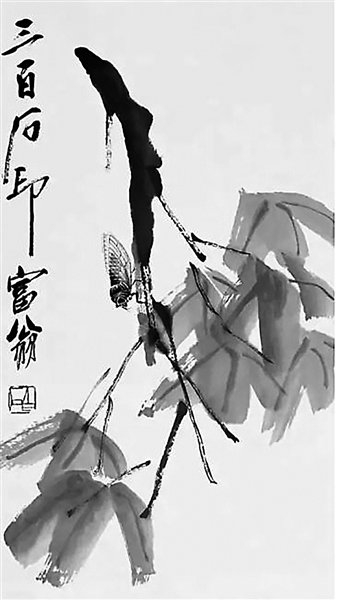 齐白石《枫叶蝉》。蝉在古代诗歌中，是常见的表达高洁的意象。资料图片