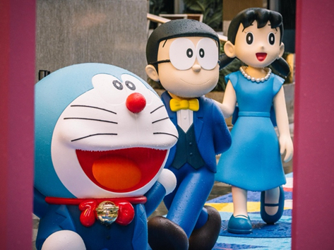 造型别致的哆啦A梦。上海静安嘉里中心JAKC供图