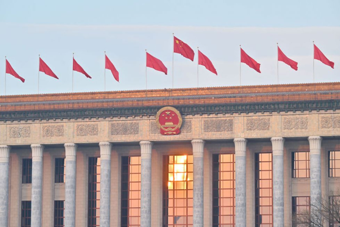 2025年3月5日上午，第十四届全国人民代表大会第三次会议在北京人民大会堂开幕。新华社记者 岳月伟 摄