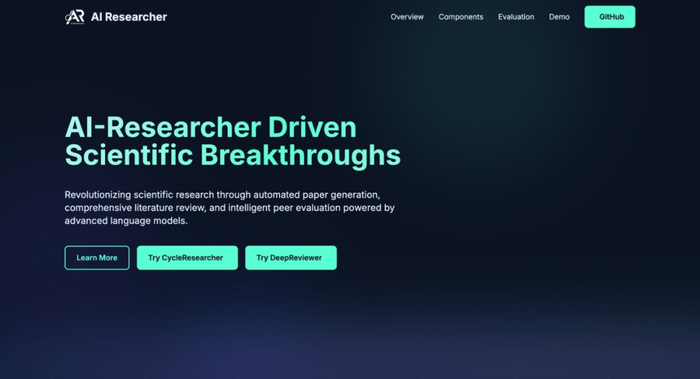 图 1: AI Researcher 功能展示图