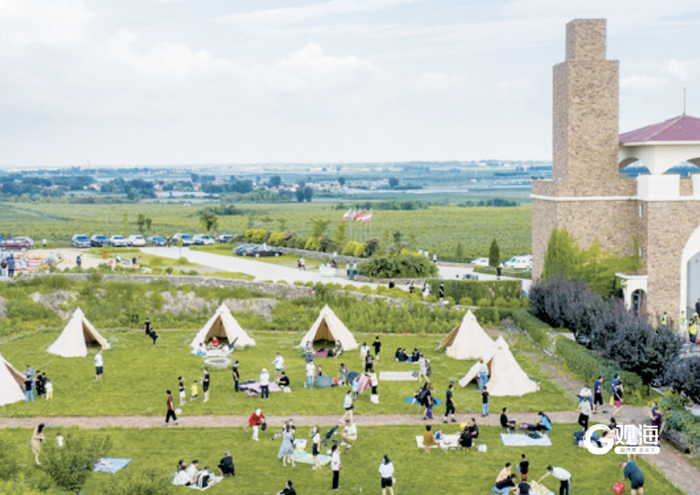 莱西市院上镇九顶庄园露营基地。