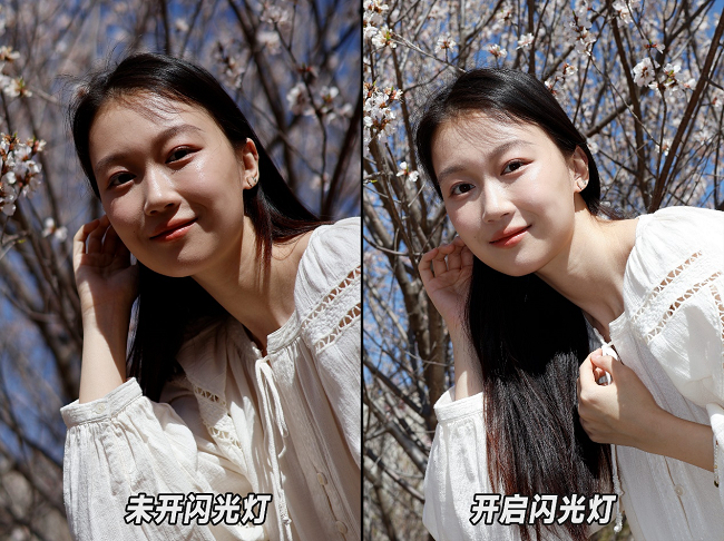 内置闪光灯效果对比