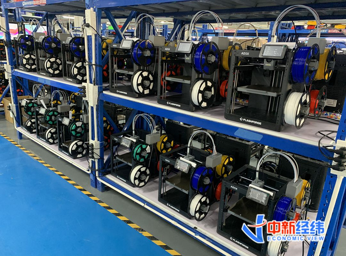 　　工厂内模拟3D打印农场环境的测试场景 中新经纬 林琬斯摄