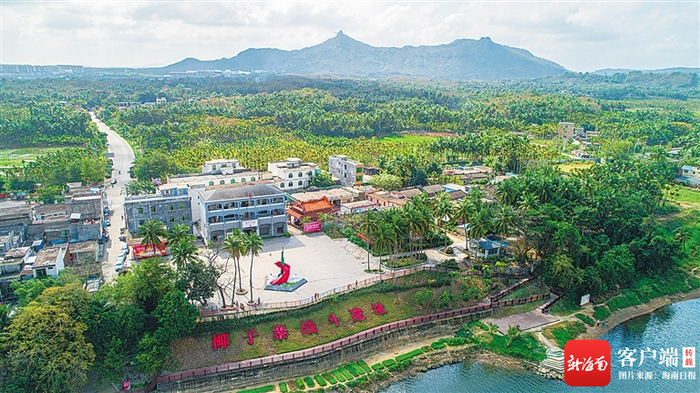 俯瞰琼海椰子寨村。记者 袁琛 摄