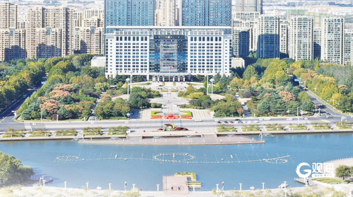 俯瞰胶州市区。