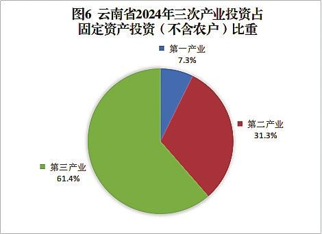 图6 云南省2024年三次产业投资占固定资产投资（不含农户）比重