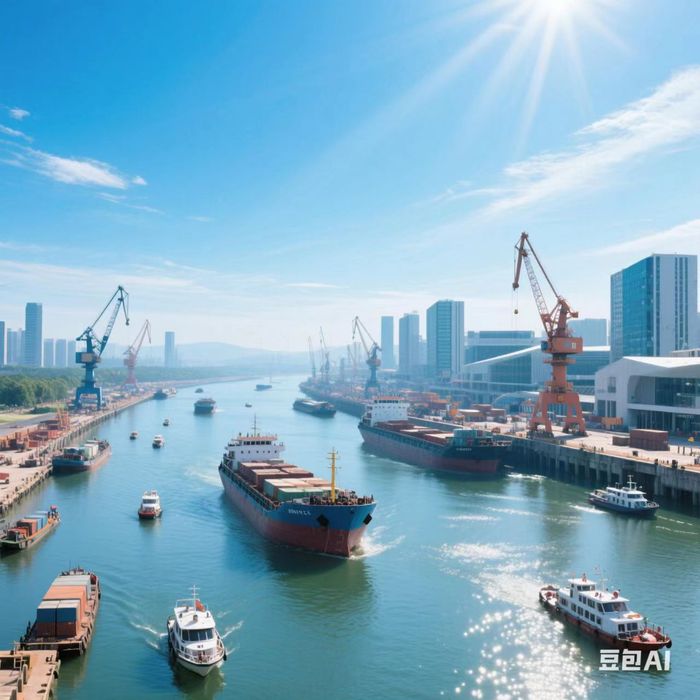 十年后的信阳港口假想图。（AI制图）