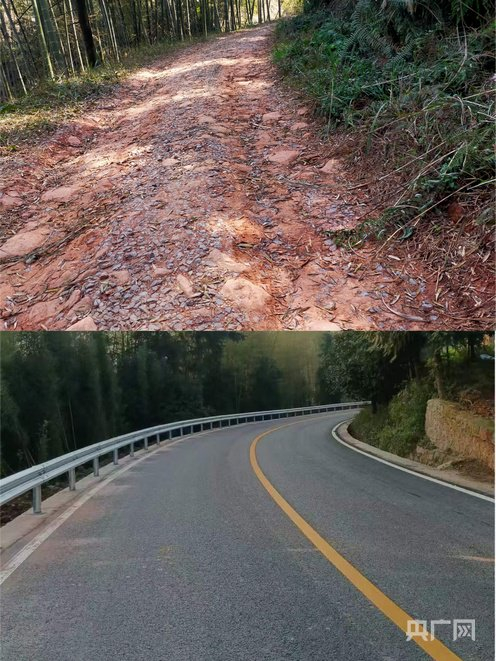 道路修建前后的对比（央广网发  巫云强摄）