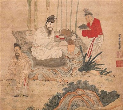 （明）佚名《煮茶图》（局部）（图为《华夏日常生活史》插图）