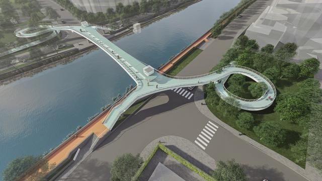 苏州河白玉路桥效果图