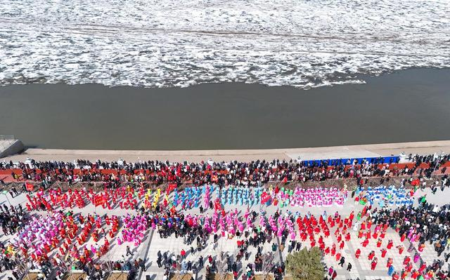 这是4月12日拍摄的“喊江节”富锦分会场（无人机照片）。新华社发（曲玉宝 摄）