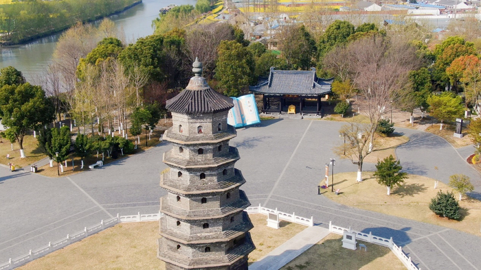 航拍海春轩塔。王子杰 摄