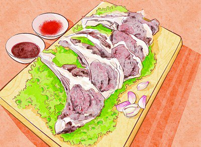 宁夏手抓羊肉 周艺珣 绘