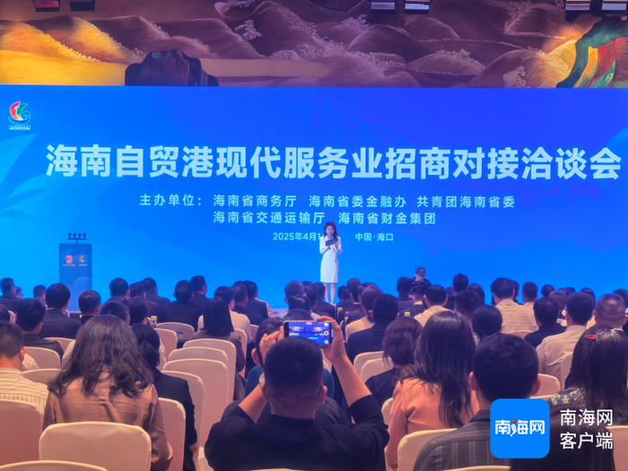 4月14日，2025年海南自由贸易港全球产业招商大会现代服务业专场招商对接洽谈会在海口举办。记者 韩星 摄