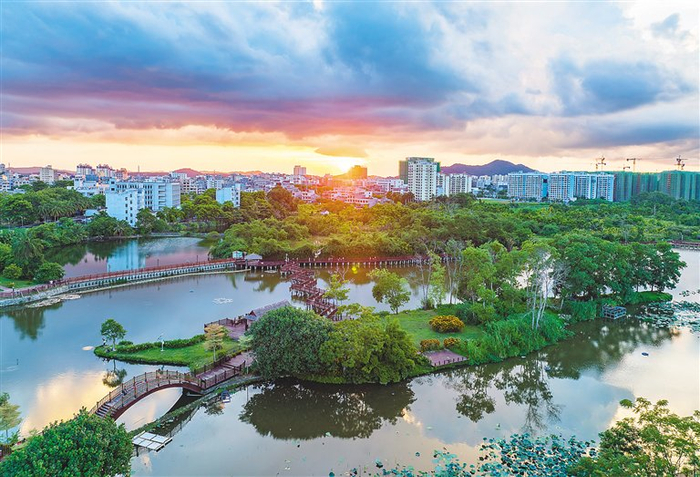 资料图：屯昌县屯城镇文赞湿地公园。方山 摄