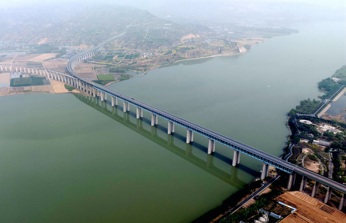 三门峡黄河公铁两用桥让白鹭安家、游客打卡。（图源：河南日报客户端）