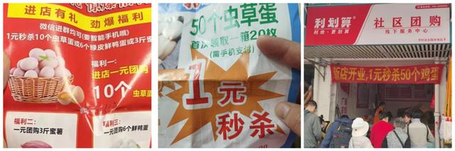 全国各地都出现了“1元秒杀鸡蛋”活动。（图源：网友提供）