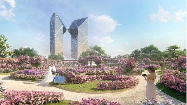 临港新片区分会场效果图。