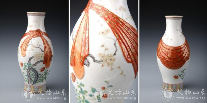 清·同治 粉彩描金包袱瓶 淄博市博物馆