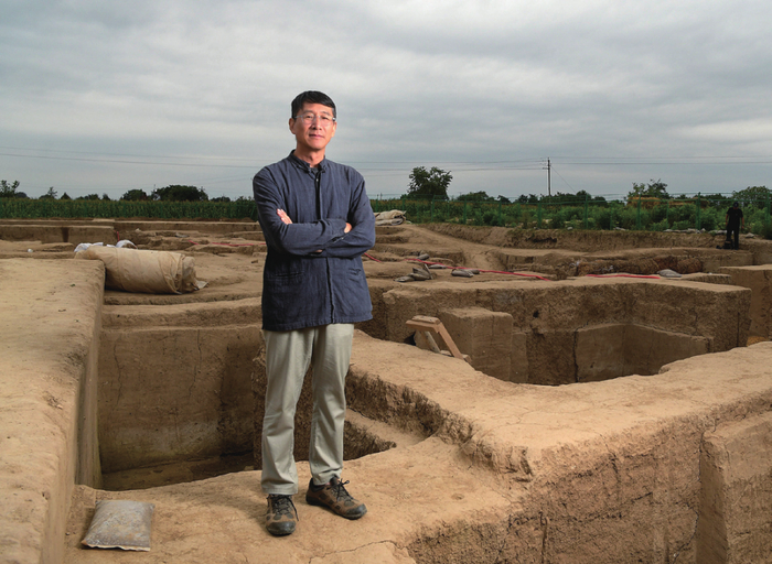 2022年在甘肃庆阳南佐遗址发掘现场