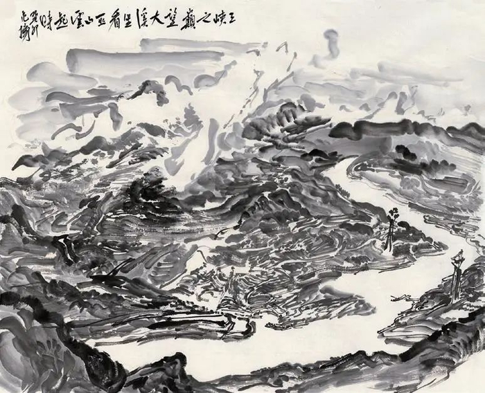 　　范扬 三峡写生之坐看巫山云起时