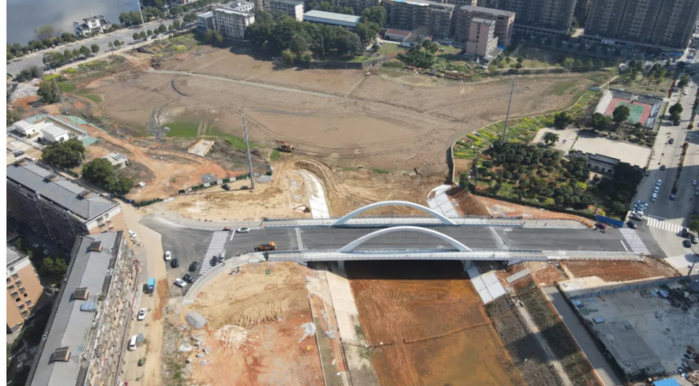 ▲湖南省沅江市滨湖桥施工现场 三峡集团湖南分公司供图
