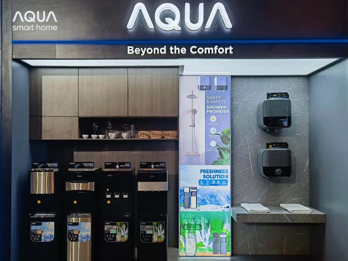 （海尔子品牌AQUA在越南经销商会，图源：受访者提供）