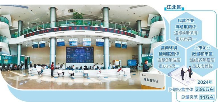     群众在江北区政务服务中心办理业务。           熊 鹏摄