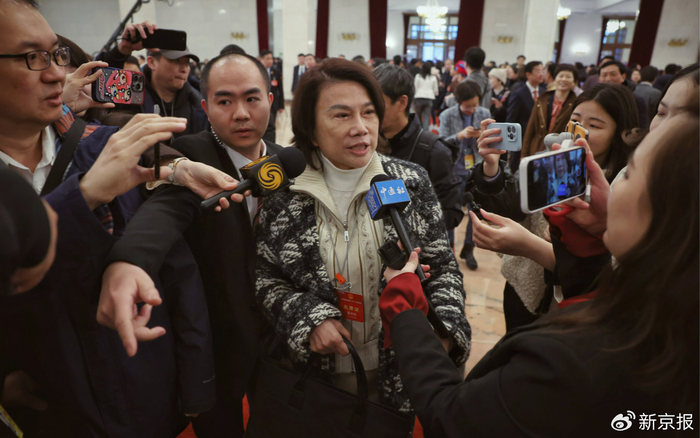 ▲资料图：董明珠在接受采访。新京报记者 薛珺 摄