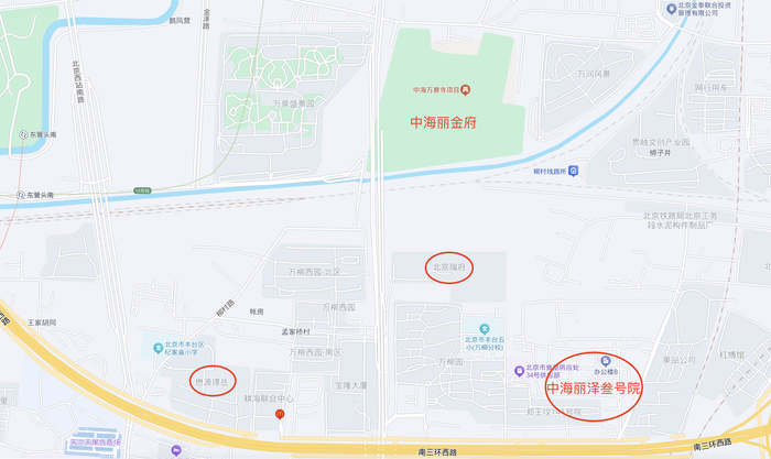 中海丽泽叁號院地处西南三环以内、玉泉营桥西北角，紧邻地铁10号线、19号线、大兴机场线换乘站草桥站，交通十分便利。
