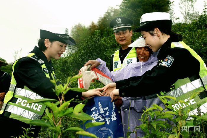民警走进田间地头向群众宣讲安全知识（央广网发  三明市将乐县公安局交通警察大队供图）
