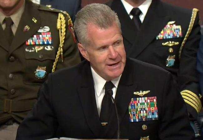 美国印太司令部司令塞缪尔·帕帕罗出席听证会