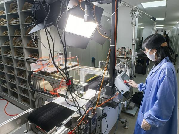 科研人员在处理植物标本。谢震霖/摄