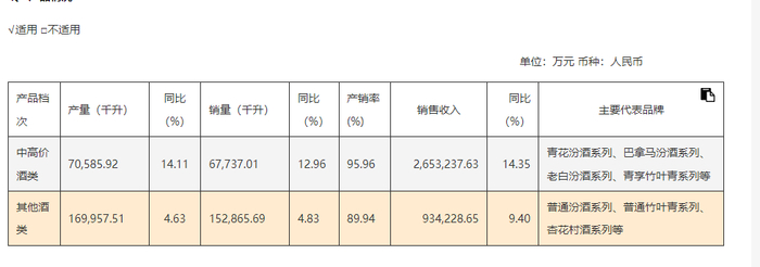 山西汾酒2024年年报截图