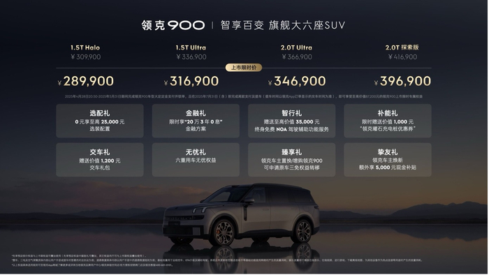 领克 900 上市价格及权益