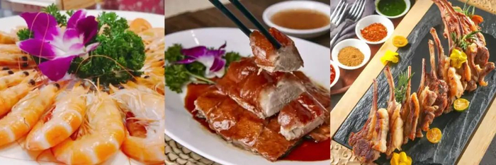 图源：美团@港粤海鲜大排档；@廣州順德菜馆（牡丹园店）；@京玖荟餐厅·湘粤菜·鲜活海鲜
