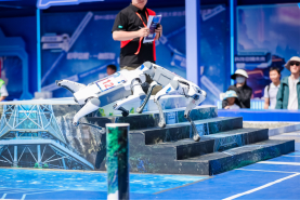 湖北一景区在“五一”期间举办机器狗挑战赛。受访者/供图