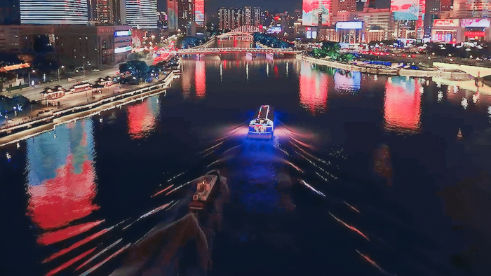 “三江夜游”航道（央广网发  宁波海事局供图）