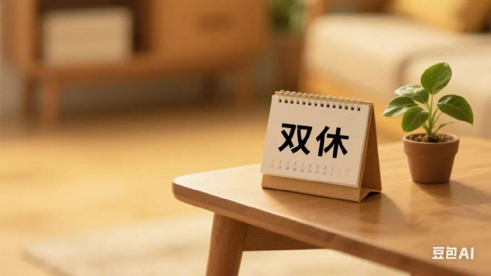 图片由豆包AI生成 提示词：双休